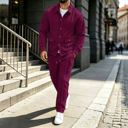 🔥Beliebtes Produkt ！✨Herren-Set aus Waffelstrick-Cardigan-Jacke und Hose