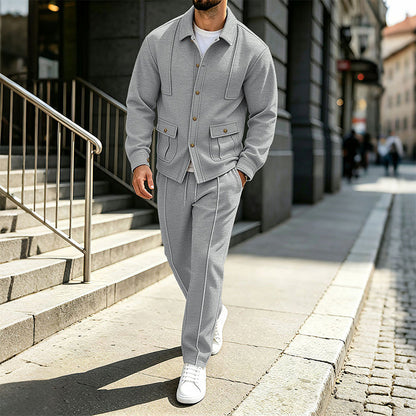 🔥Beliebtes Produkt ！✨Herren-Set aus Waffelstrick-Cardigan-Jacke und Hose
