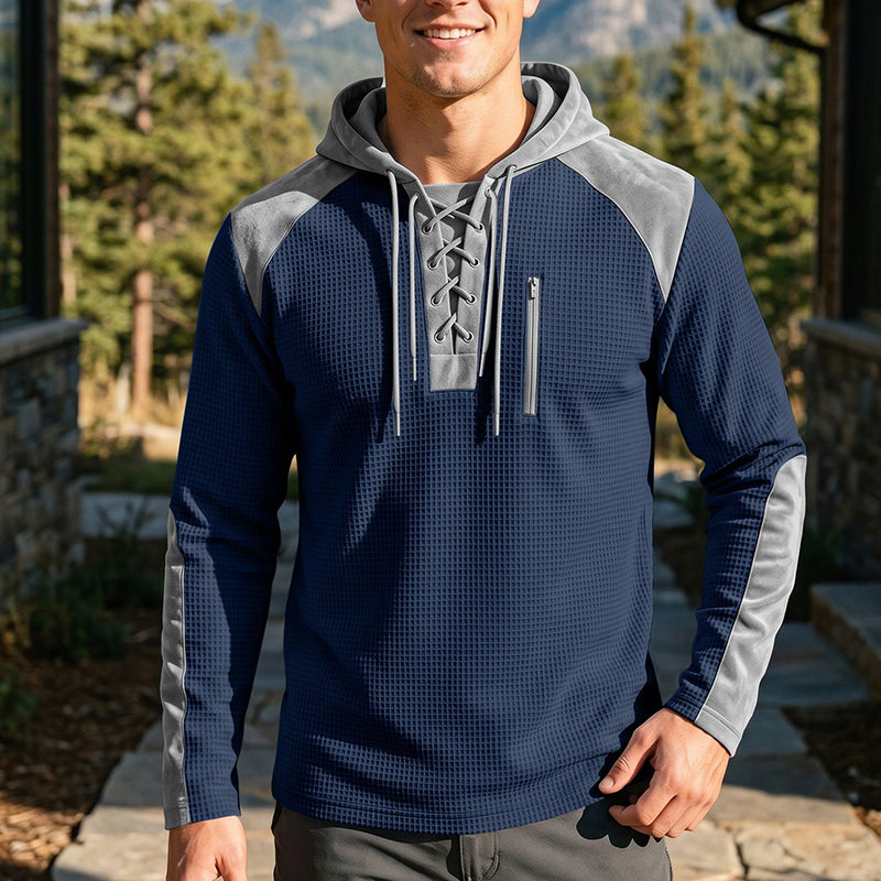 📢📢Räumungsverkauf!!!🎉✨Herren-Strickhoodie im Color-Block-Design, lässiger Stil