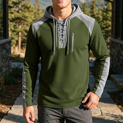 📢📢Räumungsverkauf!!!🎉✨Herren-Strickhoodie im Color-Block-Design, lässiger Stil