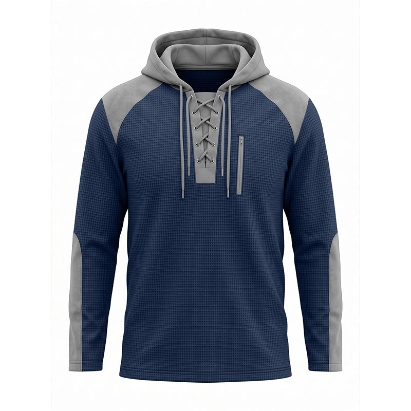 📢📢Räumungsverkauf!!!🎉✨Herren-Strickhoodie im Color-Block-Design, lässiger Stil