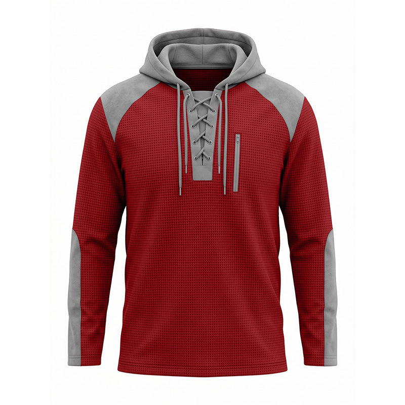 📢📢Räumungsverkauf!!!🎉✨Herren-Strickhoodie im Color-Block-Design, lässiger Stil