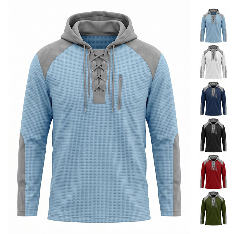 📢📢Räumungsverkauf!!!🎉✨Herren-Strickhoodie im Color-Block-Design, lässiger Stil