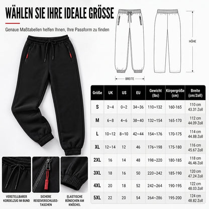 📢 Letzter Tag: 50% Rabatt ⏳ Damen Winter-Jogginghose mit Fleecefutter und Reißverschlusstaschen