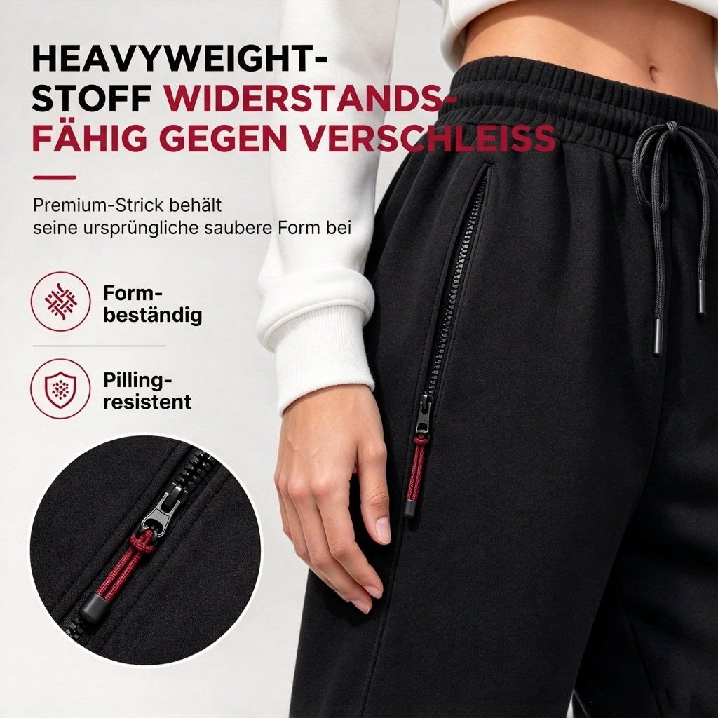 📢 Letzter Tag: 50% Rabatt ⏳ Damen Winter-Jogginghose mit Fleecefutter und Reißverschlusstaschen