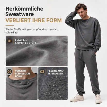 📢🎉Alles muss weg!!!🛍️✨Herren 2-teiliges Jacquard Kapuzenpullover Set Herbst Winter lässiger Kapuzen-Sweatshirt und Sweathose Trainingsanzug
