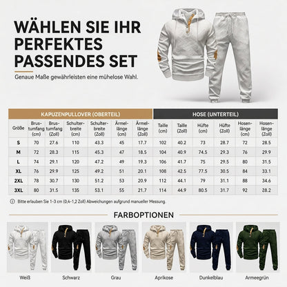 📢🎉Alles muss weg!!!🛍️✨Herren 2-teiliges Jacquard Kapuzenpullover Set Herbst Winter lässiger Kapuzen-Sweatshirt und Sweathose Trainingsanzug
