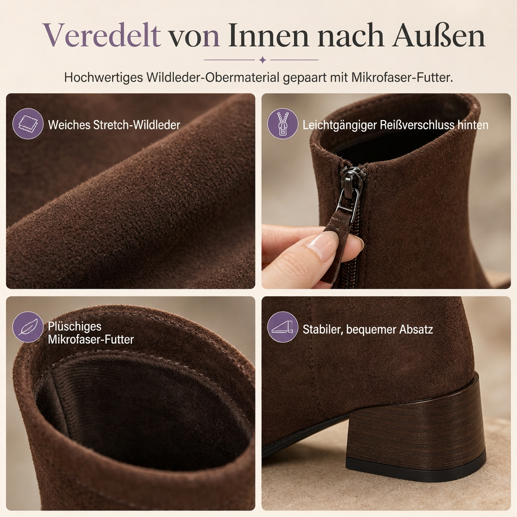 Damen-Stiefeletten im französischen Stil mit spitzer Zehenpartie, schmale Passform, elegante kurze Stiefel für Frühling und Herbst