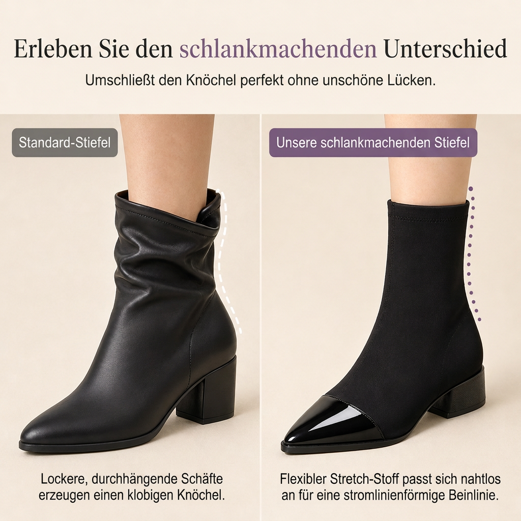 Damen-Stiefeletten im französischen Stil mit spitzer Zehenpartie, schmale Passform, elegante kurze Stiefel für Frühling und Herbst