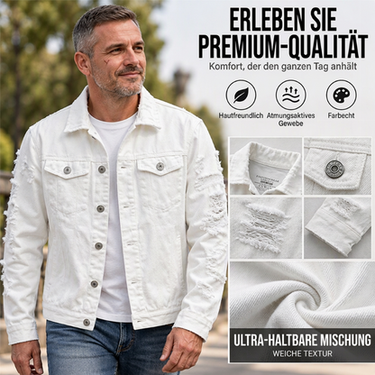 ✨ Neu eingetroffen – Nur heute 50 %! Herren stilvolle, vielseitige Distressed-Denimjacke