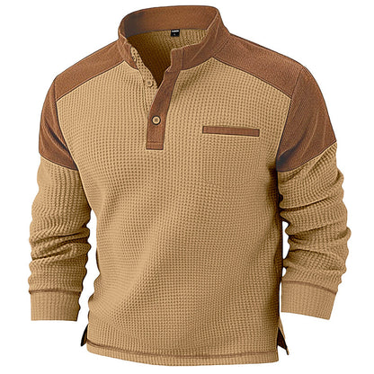 📢📢50%Rabatt!!!🎉✨Waffelstrick-Stehkragen-Sweatshirt für Herren