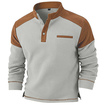 📢📢50%Rabatt!!!🎉✨Waffelstrick-Stehkragen-Sweatshirt für Herren