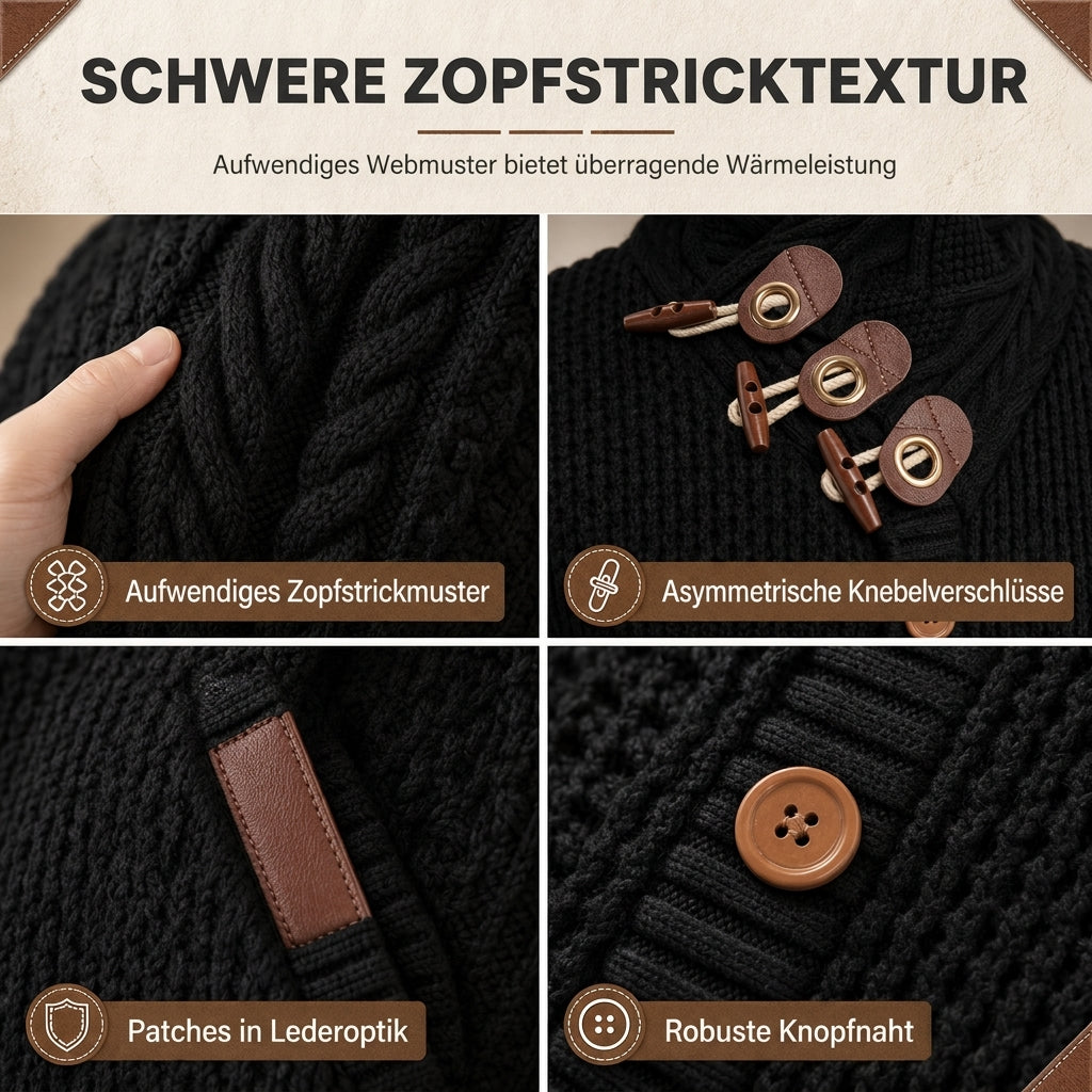 🔥 50% RABATT ✨ Herren-Strickpullover mit Rollkragen & Knopfleiste – klassisch & warm