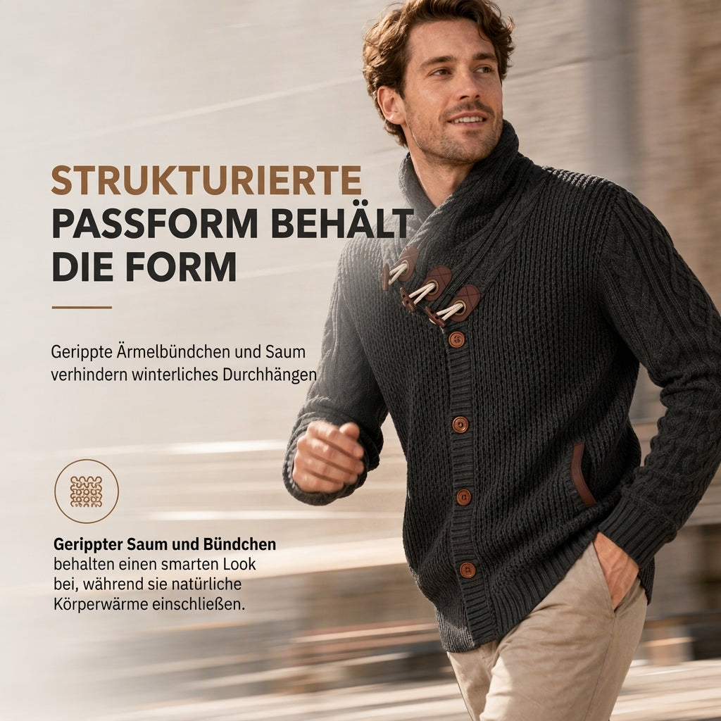 🔥 50% RABATT ✨ Herren-Strickpullover mit Rollkragen & Knopfleiste – klassisch & warm