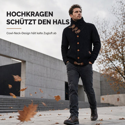🔥 50% RABATT ✨ Herren-Strickpullover mit Rollkragen & Knopfleiste – klassisch & warm
