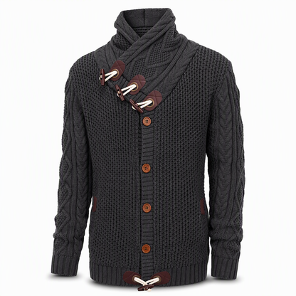 🔥 50% RABATT ✨ Herren-Strickpullover mit Rollkragen & Knopfleiste – klassisch & warm