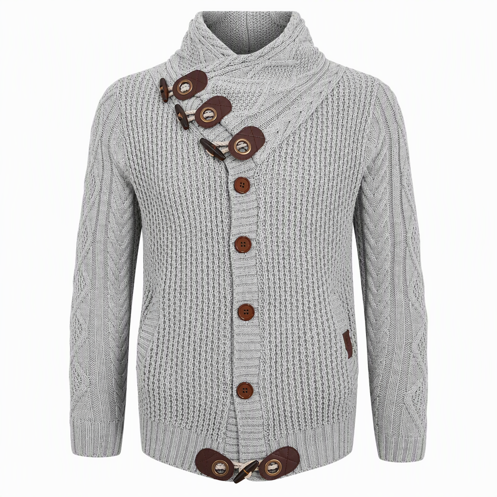 🔥 50% RABATT ✨ Herren-Strickpullover mit Rollkragen & Knopfleiste – klassisch & warm