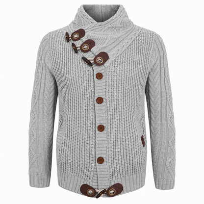 🔥 50% RABATT ✨ Herren-Strickpullover mit Rollkragen & Knopfleiste – klassisch & warm