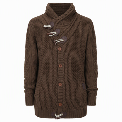 🔥 50% RABATT ✨ Herren-Strickpullover mit Rollkragen & Knopfleiste – klassisch & warm