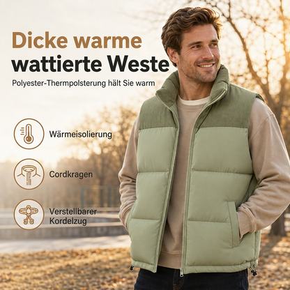 Unisex, verdickte Winter-Steppweste, locker sitzend, gesteppte Weste für Damen und Herren