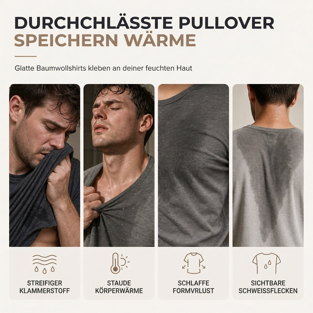 🔥Beliebtes Produkt ！✨Freizeit-Sweatshirt für Herren, schmal geschnitten, Rundhalsausschnitt, langärmelig