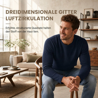 🔥Beliebtes Produkt ！✨Freizeit-Sweatshirt für Herren, schmal geschnitten, Rundhalsausschnitt, langärmelig