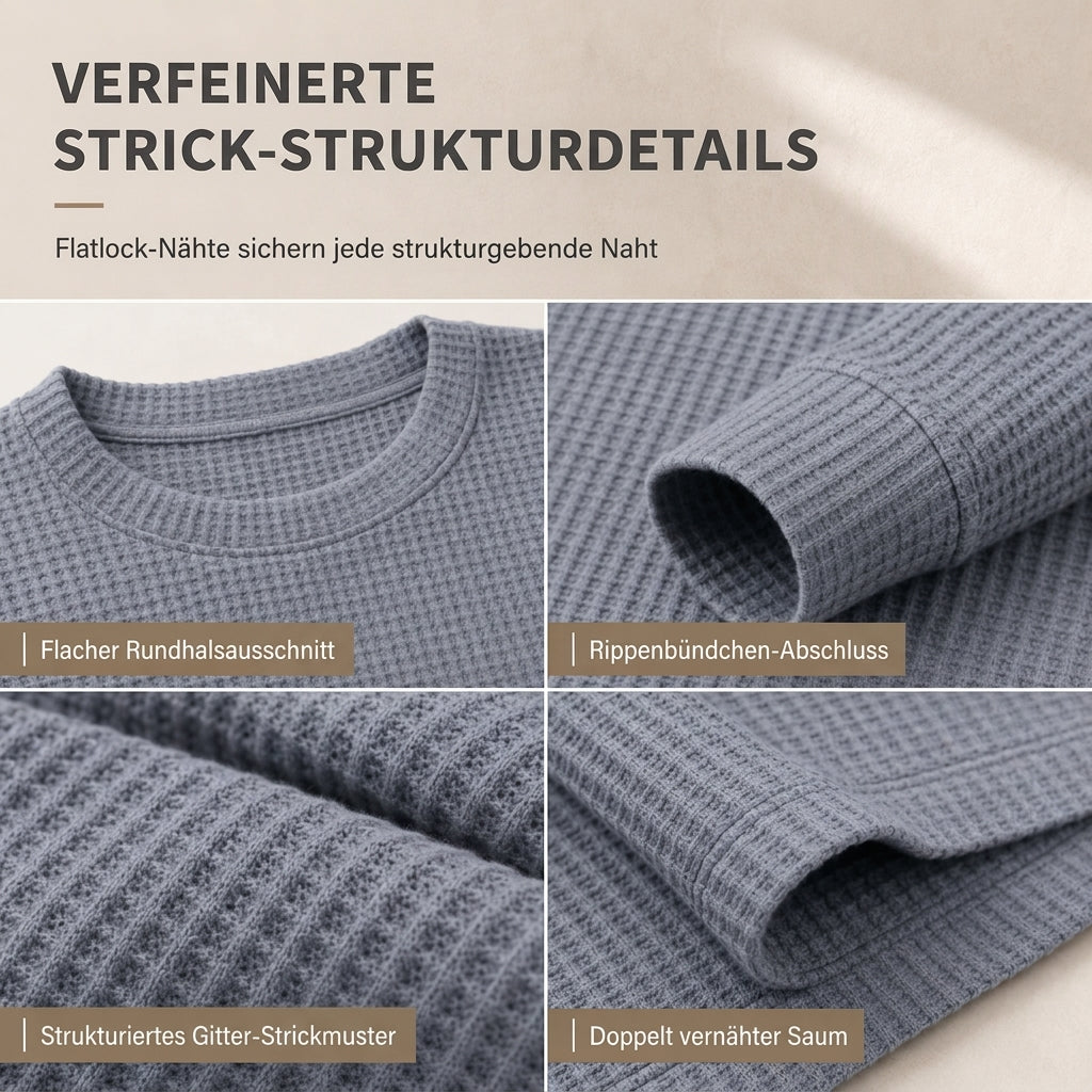 🔥Beliebtes Produkt ！✨Freizeit-Sweatshirt für Herren, schmal geschnitten, Rundhalsausschnitt, langärmelig