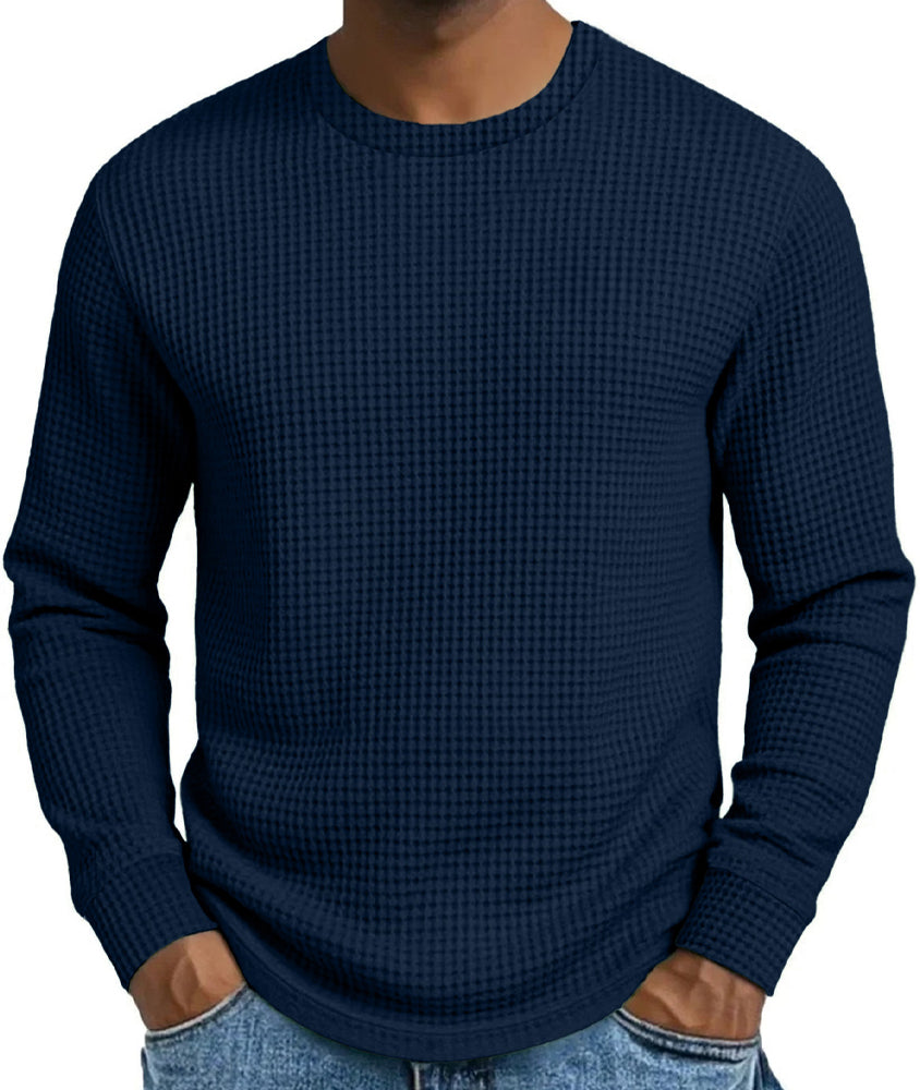 🔥Beliebtes Produkt ！✨Freizeit-Sweatshirt für Herren, schmal geschnitten, Rundhalsausschnitt, langärmelig