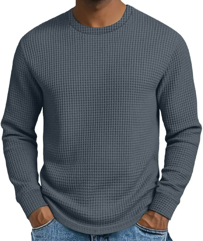 🔥Beliebtes Produkt ！✨Freizeit-Sweatshirt für Herren, schmal geschnitten, Rundhalsausschnitt, langärmelig