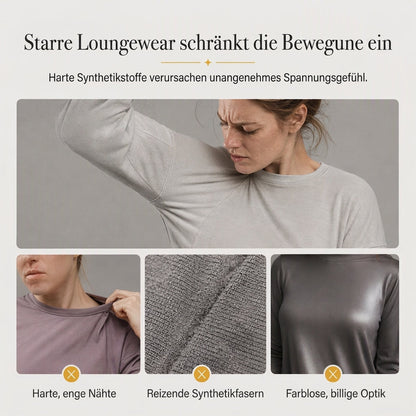 ⏰ Countdown läuft – 50% nur noch 3 Tage! Zweiteiliges Damen-Set aus Samt, Unifarbe, langärmeliges Oberteil mit tiefem V-Ausschnitt, weites Design & ausgestellter Maxirock