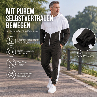 🔥 Nur heute 50 %! Leichtes Farbblock-Jacken- und Jogginganzug-Set für Herren