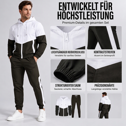 🔥 Nur heute 50 %! Leichtes Farbblock-Jacken- und Jogginganzug-Set für Herren