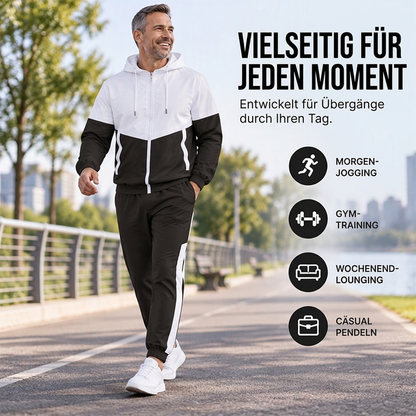 🔥 Nur heute 50 %! Leichtes Farbblock-Jacken- und Jogginganzug-Set für Herren