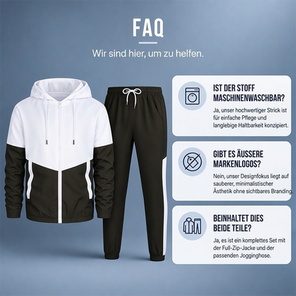 🔥 Nur heute 50 %! Leichtes Farbblock-Jacken- und Jogginganzug-Set für Herren
