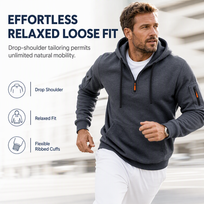 ✨Neu eingetroffen✨Herren-Sweatshirt mit Kapuze, schweres Fleecefutter, lockere Passform, lässige Arbeitskleidung für Herbst und Winter