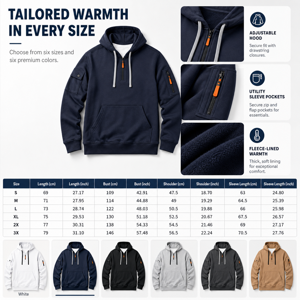 ✨Neu eingetroffen✨Herren-Sweatshirt mit Kapuze, schweres Fleecefutter, lockere Passform, lässige Arbeitskleidung für Herbst und Winter