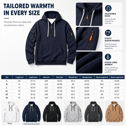 ✨Neu eingetroffen✨Herren-Sweatshirt mit Kapuze, schweres Fleecefutter, lockere Passform, lässige Arbeitskleidung für Herbst und Winter