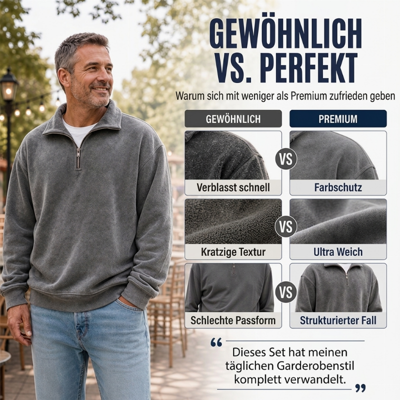 📢🎉50%Rabatt!!!🛍️✨Lässiges Viertelreißverschluss-Sweatshirt für Herren