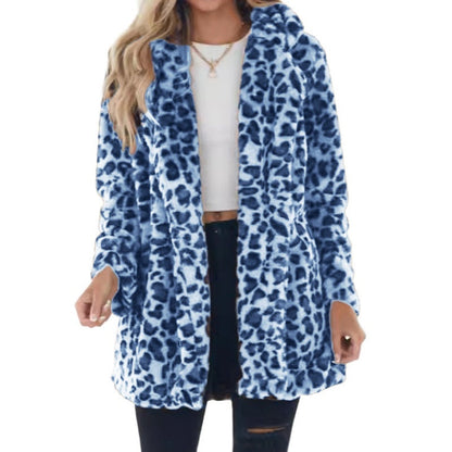 📢Kundenliebling 📢 Stilvoller Damen-Kunstfellmantel mit Leopardenmuster
