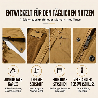 📢Gratis Versand! Solange der Vorrat reicht!📢 Wärmende Winterjacke für Herren mit abnehmbarer Kapuze