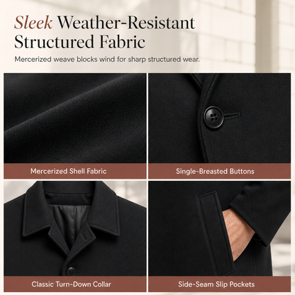 📢🎉🛍️✨Klassischer einreihiger Trenchcoat für Herren, Business-Casual Premium Windbreaker