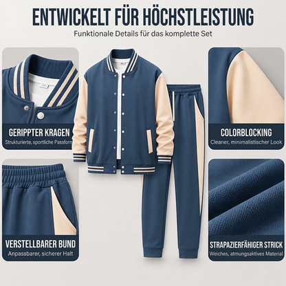 📢Letzter Tag!📢 Herren-Baseballjacke und Hose im Color-Block-Design (Set)