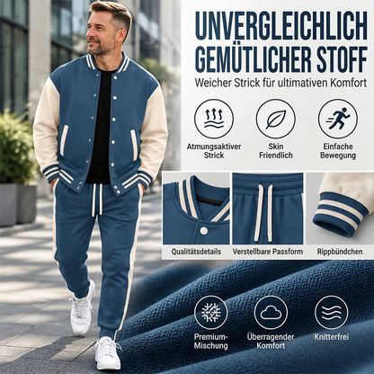 📢Letzter Tag!📢 Herren-Baseballjacke und Hose im Color-Block-Design (Set)
