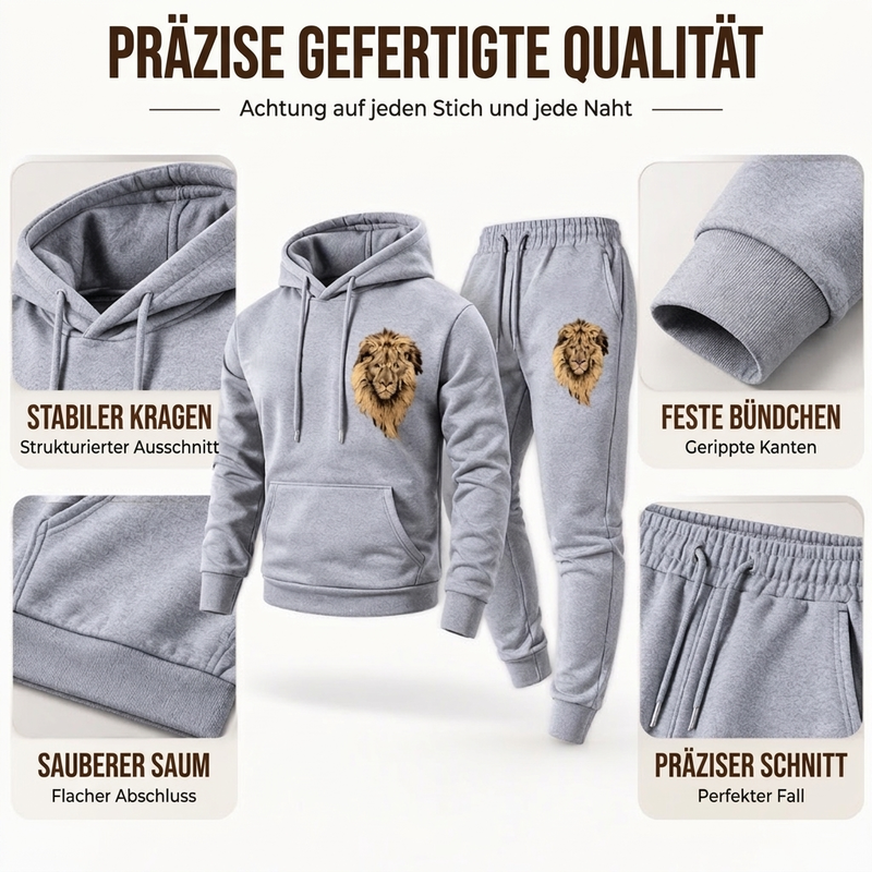 📢🎉50%Rabatt!!!🛍️✨Herren Kapuzenpullover mit Löwenmotiv & Sweathose Set