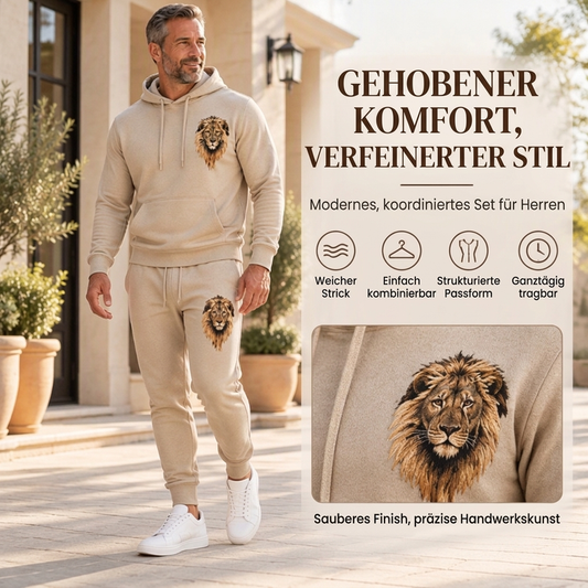 📢🎉50%Rabatt!!!🛍️✨Herren Kapuzenpullover mit Löwenmotiv & Sweathose Set