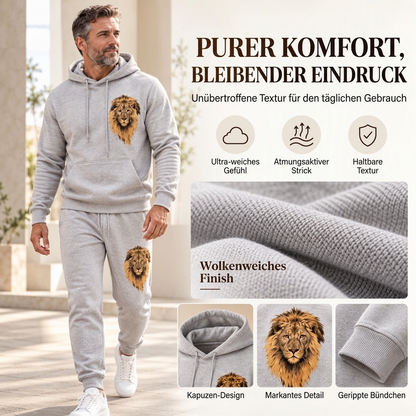 📢🎉50%Rabatt!!!🛍️✨Herren Kapuzenpullover mit Löwenmotiv & Sweathose Set