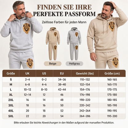 📢🎉50%Rabatt!!!🛍️✨Herren Kapuzenpullover mit Löwenmotiv & Sweathose Set