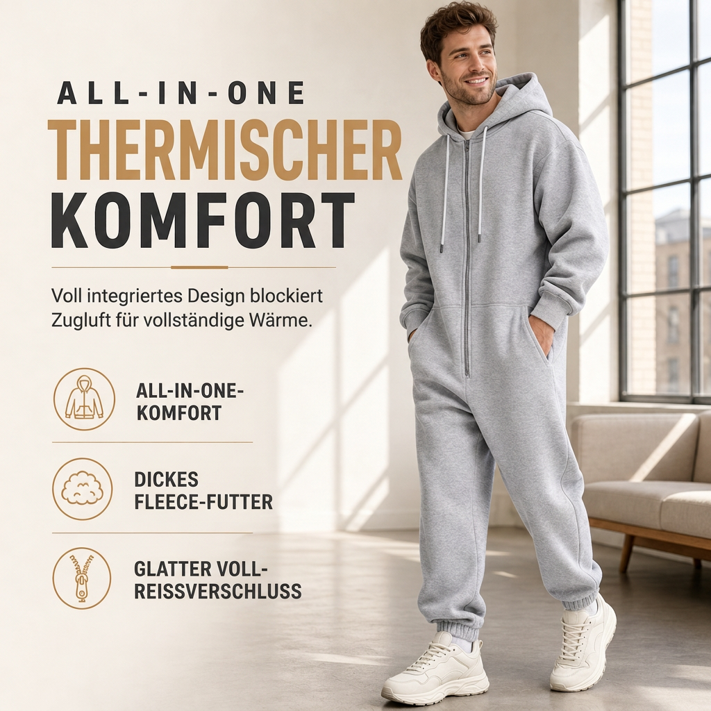 ⏰Jetzt oder nie!⏰Herren Winter Trainingsanzug-Set mit durchgehendem Reißverschluss-Kapuzensweatshirt und Jogginghose