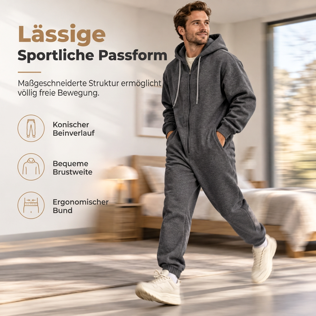⏰Jetzt oder nie!⏰Herren Winter Trainingsanzug-Set mit durchgehendem Reißverschluss-Kapuzensweatshirt und Jogginghose