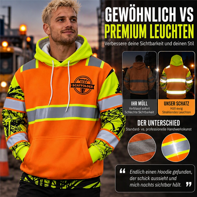 📢🎉50%Rabatt!!!🛍️✨Herren Hochsichtbarer Reflektierender Kapuzenpullover